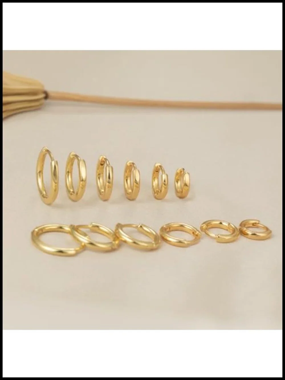 6 Pairs Gold Plated Huggie Hoop Earrings Set for Women Hypoallergenic